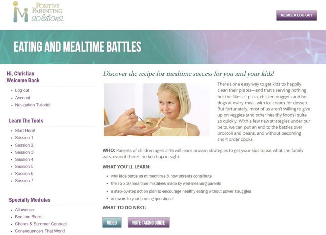 Positive Parenting Solutions - Eating Battles Specialty Module
